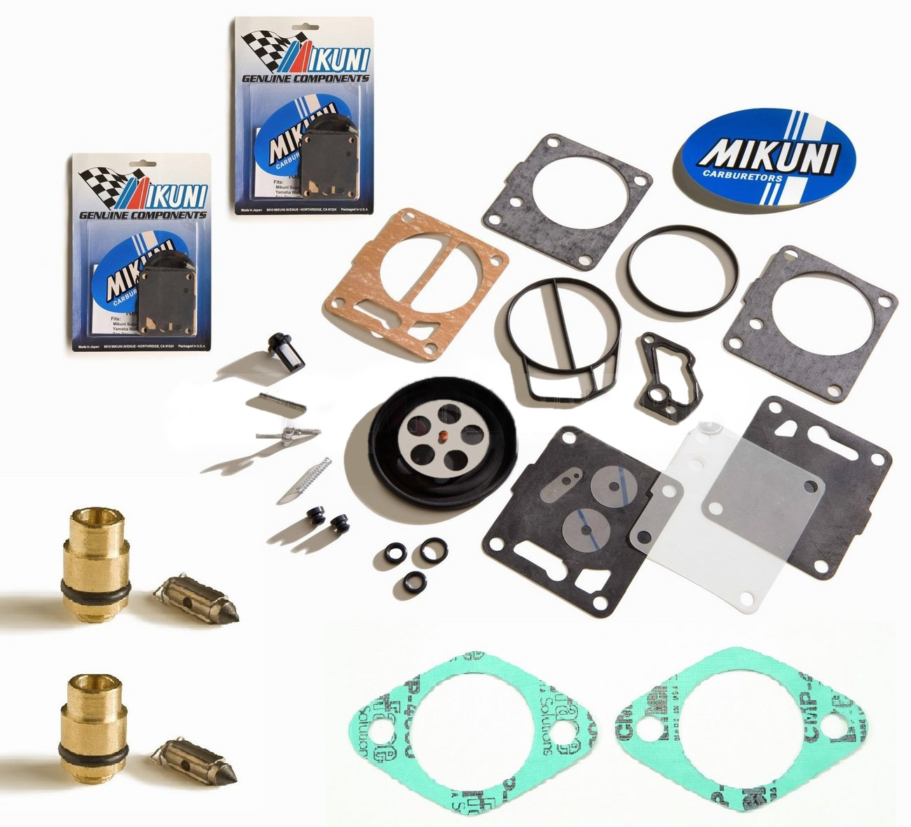 Dual Carb Rebuild Kit With Needle Seat & Base Gaskets Sea Doo XP